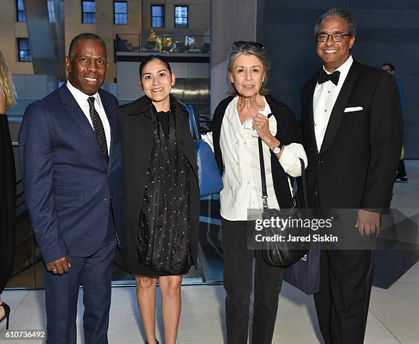 Charles Gaines, Roxana Landaverde, Paula Cooper and Steve Henry attend Abstracted Black Tie Dinner Hosted by Pamela Joyner & Fred Giuffrida, and the...