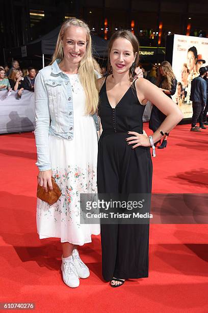 Eva Mona Rodekirchen and Senta-Sofia Delliponti attend the 'Unsere Zeit ist jetzt' World Premiere at CineStar on September 27, 2016 in Berlin,...