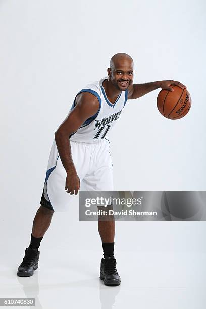 John Lucas III of the Minnesota Timberwolves poses for a portrait during the 2016 -2017 Minnesota Timberwolves Media Day on September 26, 2016 at...