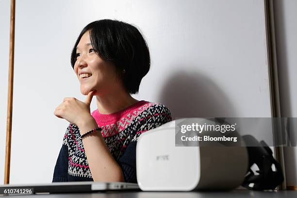 Yuka Kojima, chief executive office of Fove Inc., speaks during an interview in Tokyo, Japan, on Tuesday, Sept. 20, 2016. Fove is introducing the...