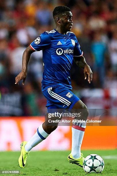 Jordy Gaspar of Olympique Lyonnais in action during the UEFA Champions League match between Sevilla FC and Olympique Lyonnais at Sanchez Pizjuan...