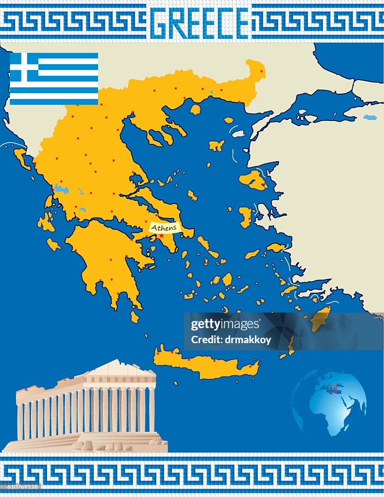 Greece Cartoon map