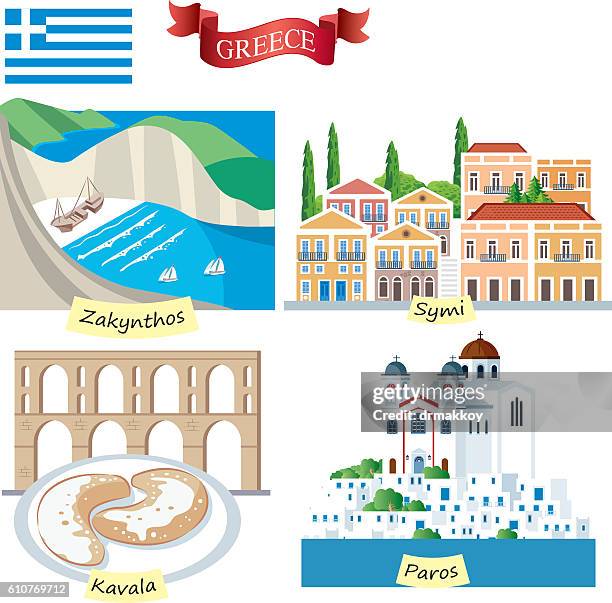 greece symbols - santorini 幅插畫檔、美工圖案、卡通及圖標