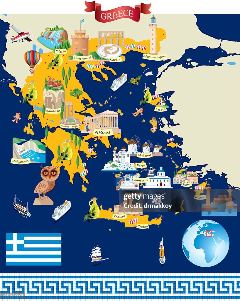 Griechenland Cartoon Karte