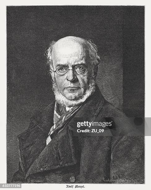 adolph menzel (1815 - 1905), german painter, published in 1874 - interior designer portrait stock illustrations