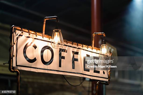 coffee sign - melbourne cafe stock-fotos und bilder