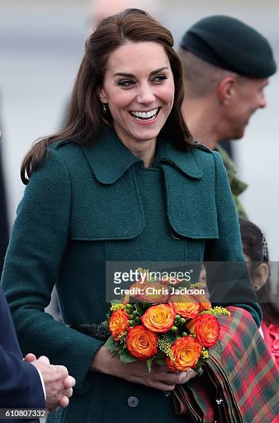 Catherine, Duchess of Cambridge arrives in Whitehorse during the Royal Tour of Canada on September 27, 2016 in Whitehorse, Canada. Prince William,...