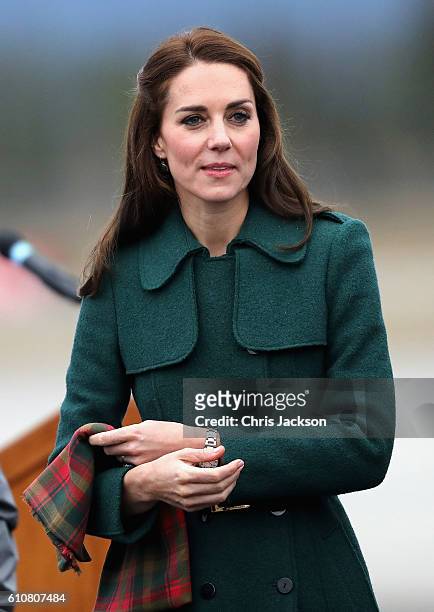 Catherine, Duchess of Cambridge arrives in Whitehorse during the Royal Tour of Canada on September 27, 2016 in Whitehorse, Canada. Prince William,...