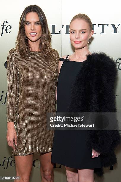 Model Alessandra Ambrosio and actress Kate Bosworth attend the #GiltLife launch party on September 27, 2016 in New York City.