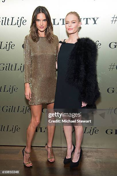 Model Alessandra Ambrosio and actress Kate Bosworth attend the #GiltLife launch party on September 27, 2016 in New York City.