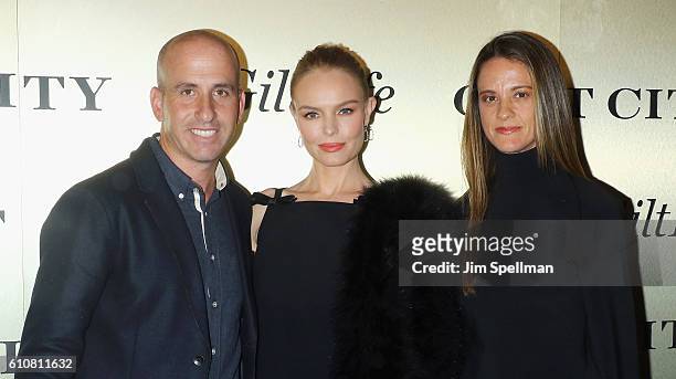 Jonathan Greller, actress Kate Bosworth and Kristen Sosa attends the #GiltLife launch party held at a private residence on September 27, 2016 in New...
