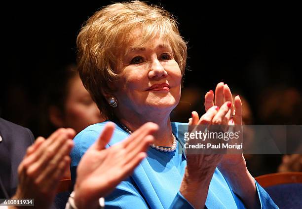 Sen. Elizabeth Dole at the launch of the Elizabeth Dole Foundation's "Hidden Heroes" campaign at U.S. Capitol Visitor Center on September 27, 2016 in...