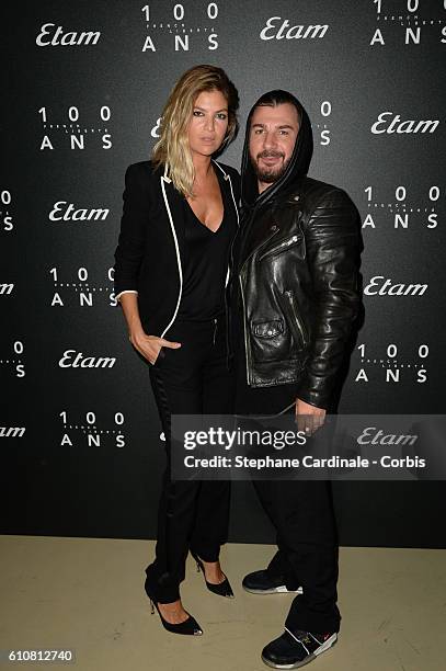 Isabelle Funaro and Michael Youn attend the Etam show as part of the Paris Fashion Week Womenswear Spring/Summer 2017 on September 27, 2016 in Paris,...