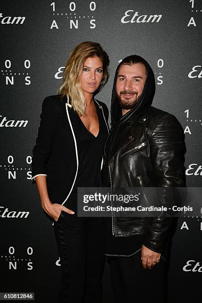 Isabelle Funaro and Michael Youn attend the Etam show as part of the Paris Fashion Week Womenswear Spring/Summer 2017 on September 27, 2016 in Paris,...