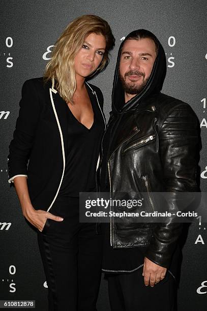 Isabelle Funaro and Michael Youn attend the Etam show as part of the Paris Fashion Week Womenswear Spring/Summer 2017 on September 27, 2016 in Paris,...