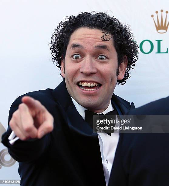 Conductor Gustavo Dudamel attends the Los Angeles Philharmonic 2016/17 Opening Night Gala: Gershwin and the Jazz Age at Walt Disney Concert Hall on...