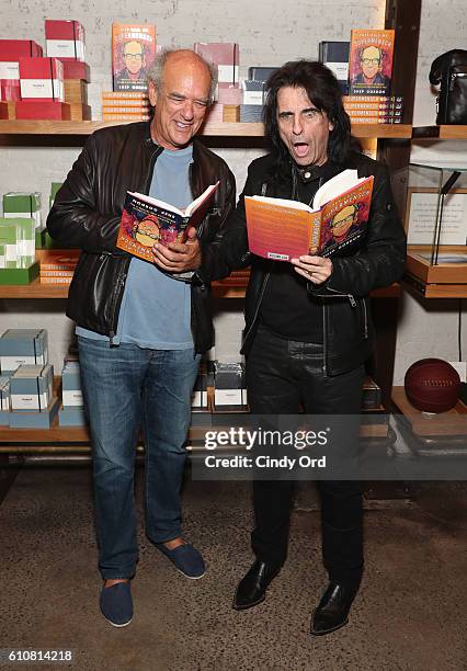 Shep Gordon and Alice Cooper attend as Alice Cooper, Shep Gordon and Shinola celebrate the release of Gordons Memoir, "They Call Me Supermensch" on...