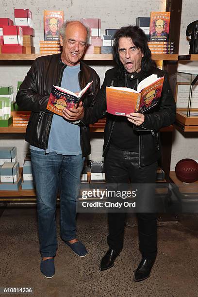Shep Gordon and Alice Cooper attend as Alice Cooper, Shep Gordon and Shinola celebrate the release of Gordons Memoir, "They Call Me Supermensch" on...