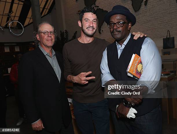 Geoffrey D. Menin, Sam Talbot and Fab 5 Freddy attend as Alice Cooper, Shep Gordon and Shinola celebrate the release of Gordons Memoir, "They Call Me...