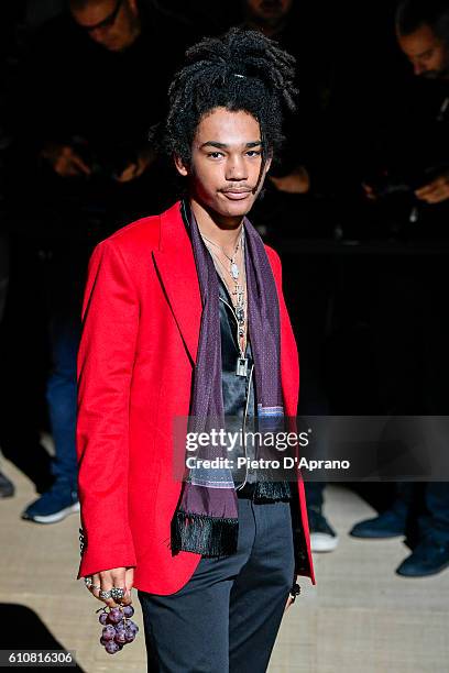 Luka Sabbat attends the Dolce And Gabbana show during Milan Fashion Week Spring/Summer 2017 on September 25, 2016 in Milan, Italy.