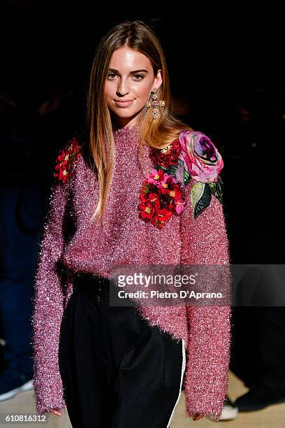 Talita Von Furstenberg attends the Dolce And Gabbana show during Milan Fashion Week Spring/Summer 2017 on September 25, 2016 in Milan, Italy.