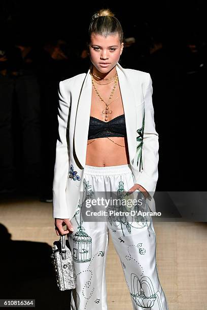 Sofia Richie attends the Dolce And Gabbana show during Milan Fashion Week Spring/Summer 2017 on September 25, 2016 in Milan, Italy.