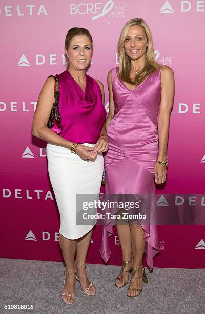 S Women's Cancer Research Fund co-founders Rita Wilson and Jamie Tisch attend "The Breast Cancer One Dinner" hosted by Delta Air Lines and The Breast...