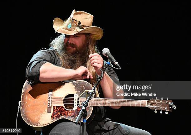 Singer Chris Stapleton performs onstage during All For The Hall Los Angeles A benefit concert presented by The Country Music Hall of Fame And Museum...