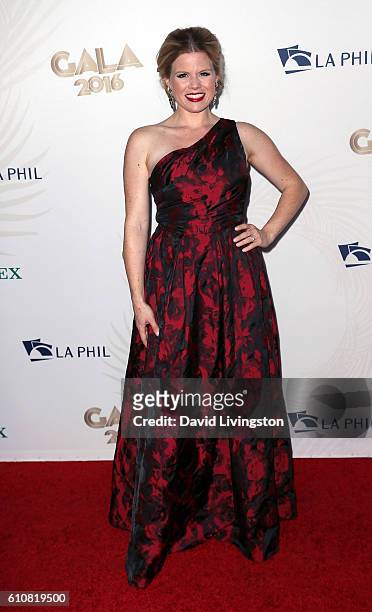 Actress/singer Megan Hilty attends the Los Angeles Philharmonic 2016/17 Opening Night Gala: Gershwin and the Jazz Age at Walt Disney Concert Hall on...
