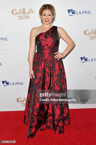 Actress/singer Megan Hilty attends Los Angeles Philharmonic's 2016/17 Opening Night Gala: Gershwin and the Jazz Age at Walt Disney Concert Hall on...