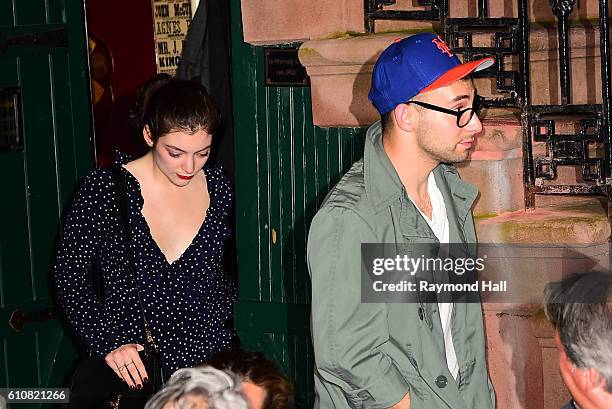 Singer Lorde is seen coming "Waverly Inn Restauraut" in Soho on September 27, 2016 in New York City.