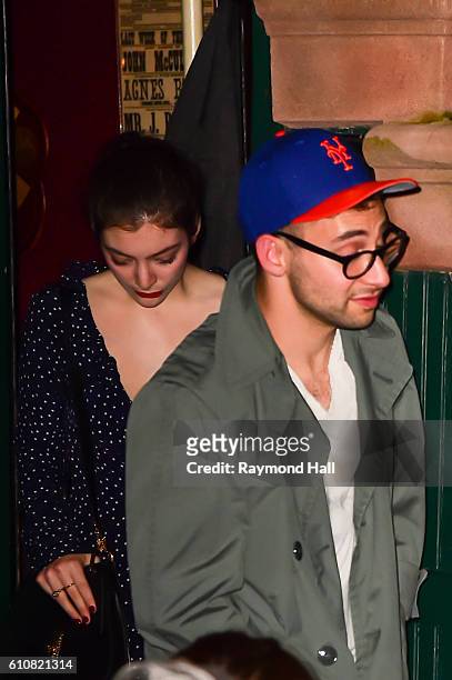 Singer Lorde is seen coming "Waverly Inn Restauraut" in Soho on September 27, 2016 in New York City.