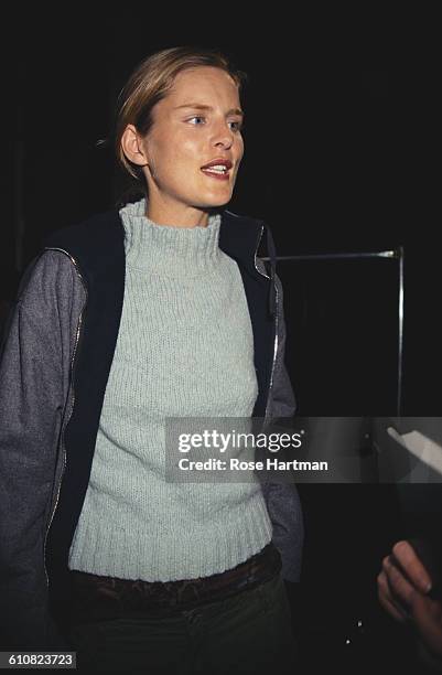 British fashion model Stella Tennant at the Marc Jacobs Spring 1998 collection fashion show in New York City, 1997.