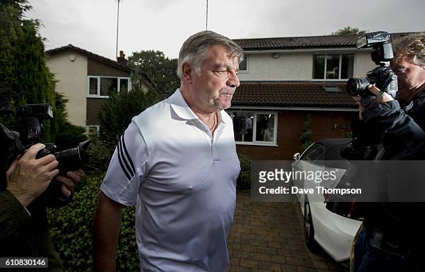 Former England manager Sam Allardyce leaves his family home on September 28, 2016 in Bolton, England. Allardyce left his position as the national...