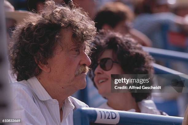 American author Kurt Vonnegut attends a match at the National Tennis Center, later the USTA Billie Jean King National Tennis Center in the Flushing...