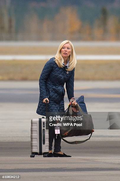 The Duchess of Cambridge's Hairdresser Amanda Cook Tucker arrives at Whitehorse Airport on September 27, 2016 in Whitehorse, Canada. Prince William,...