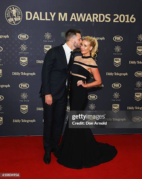 Beau Ryan and Kara Ryan arrives at the 2016 Dally M Awards at Star City on September 28, 2016 in Sydney, Australia.