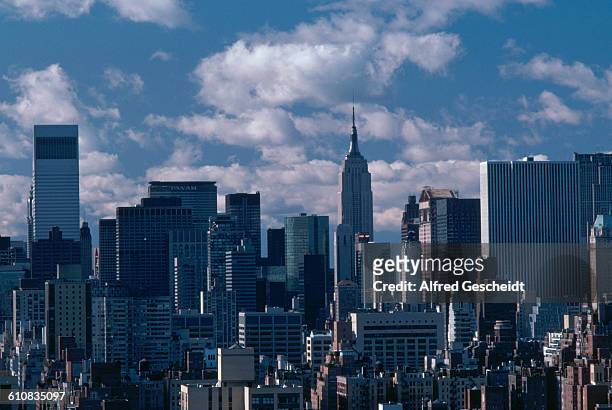 Manhattan, as seen looking south from the Upper East Side, New York City, 1982.