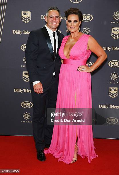 Corey Parker and Margaux Parker arrives at the 2016 Dally M Awards at Star City on September 28, 2016 in Sydney, Australia.