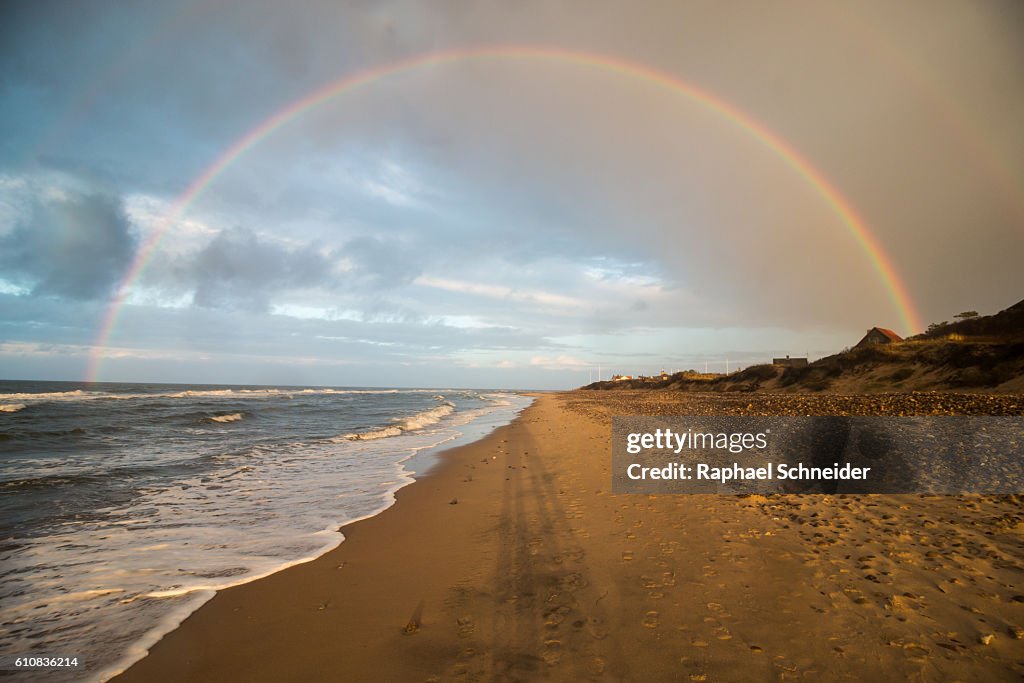 Circular rainbow over beach, northern Zealand, Denmark