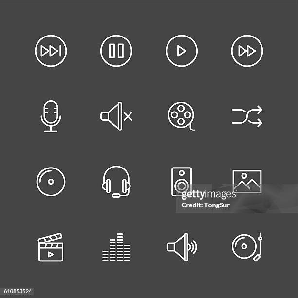 multimedia icons - white series - shh icon stock illustrations