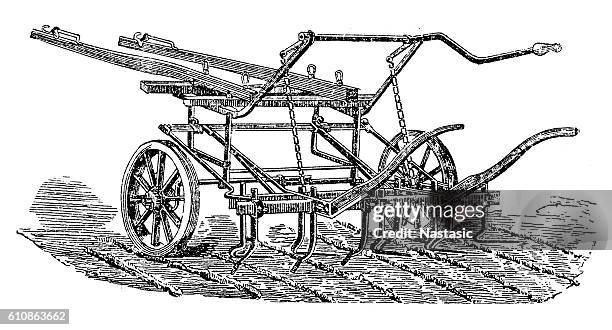 multi-row hoeing - drain ditch stock illustrations