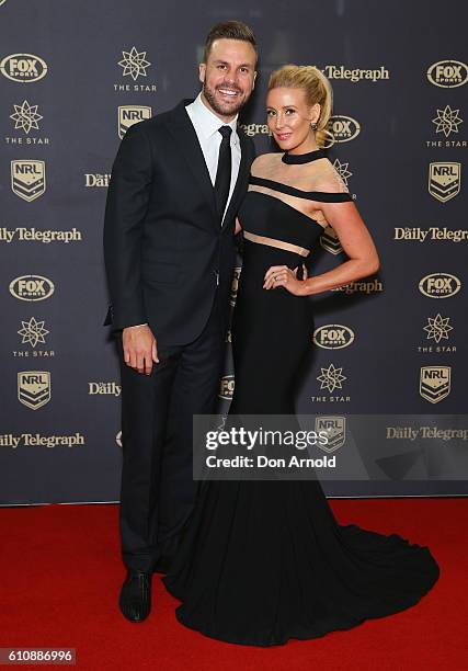 Beau Ryan and Kara Ryan arrives at the 2016 Dally M Awards at Star City on September 28, 2016 in Sydney, Australia.