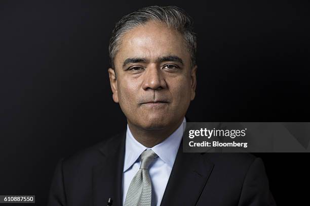 Anshu Jain, the former co-chief executive officer of Deutsche Bank AG, poses for a photograph at the Bloomberg Markets Most Influential Summit in...