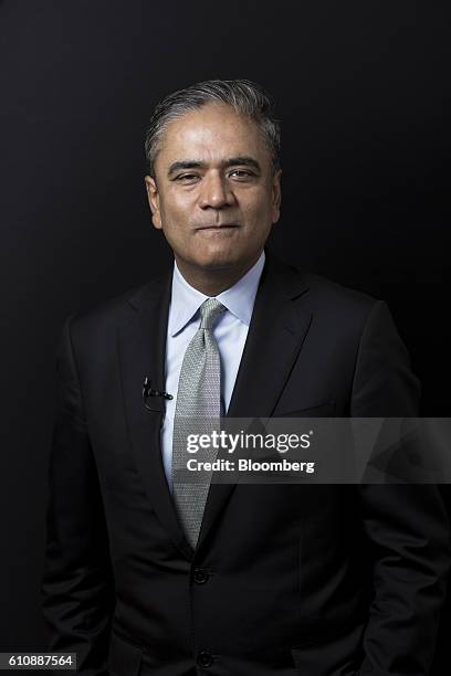 Anshu Jain, the former co-chief executive officer of Deutsche Bank AG, poses for a photograph at the Bloomberg Markets Most Influential Summit in...