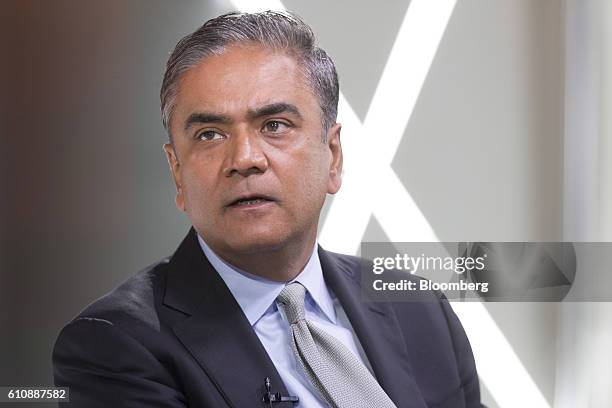Anshu Jain, the former co-chief executive officer of Deutsche Bank AG, speaks at the Bloomberg Markets Most Influential Summit in London, U.K., on...
