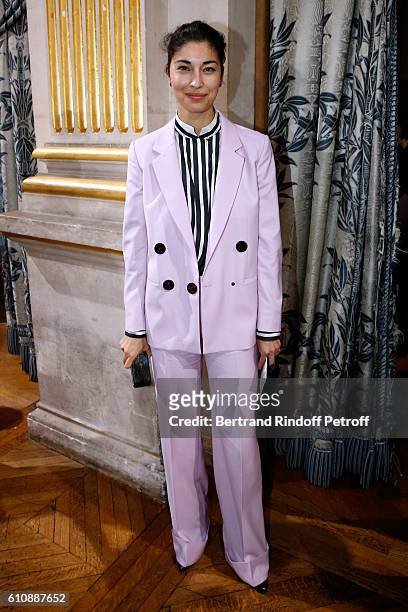 Blogger Caroline Issa attends the Lanvin show as part of the Paris Fashion Week Womenswear Spring/Summer 2017. Held at Paris City Hall on September...