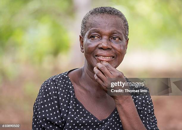 Congo, Ghana Portrait of a female farmer on her cashew farm in Congo on September 06, 2016 in Congo, Ghana.