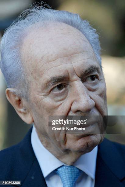 An archive image of Israeli President Shimon Peres attends an event at the pesident's residence in Jerusalem, October 16, 2011.