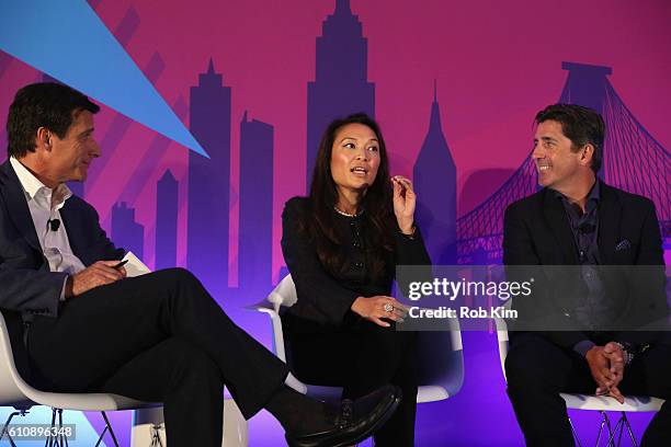 Dana Hayes, Louisa Wong and Jim Norton speak onstage at the Ways to Simplify the Ecosystem panel at ADARA Stage at Times Center Hall during 2016...